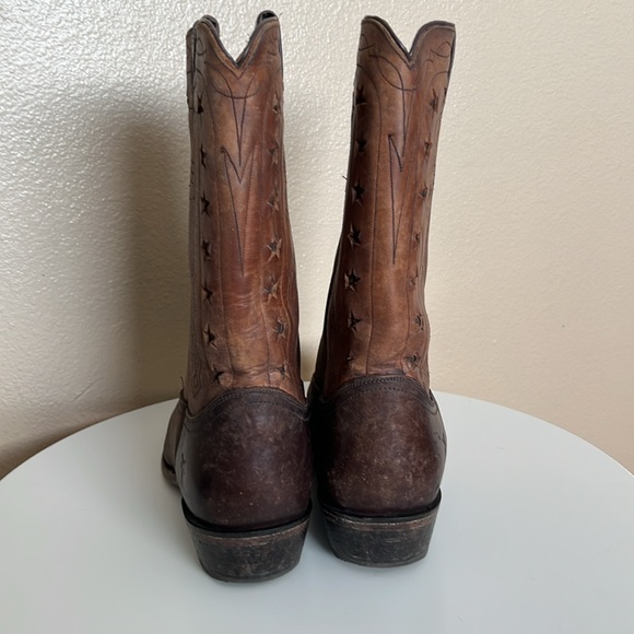 FRYE LEATHER BOOTS WYATT AMERICAN CUT OUT STARS MENS 11 1/2 D - Picture 5 of 9